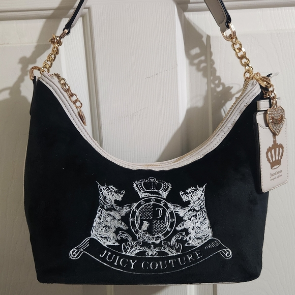 Juicy Couture Black and White Scottie Dogs Hobo Bag NWT - Picture 8 of 8